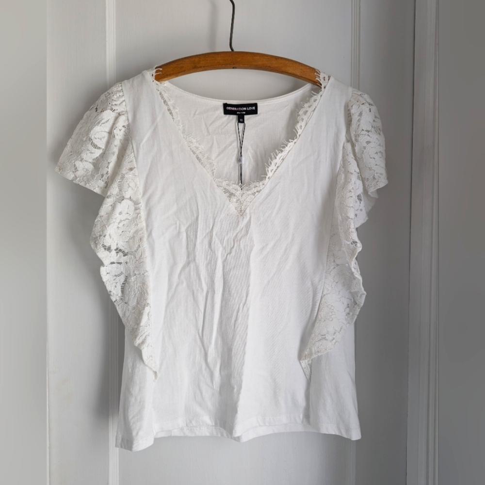 Generation Love Coralie Lace Top in White